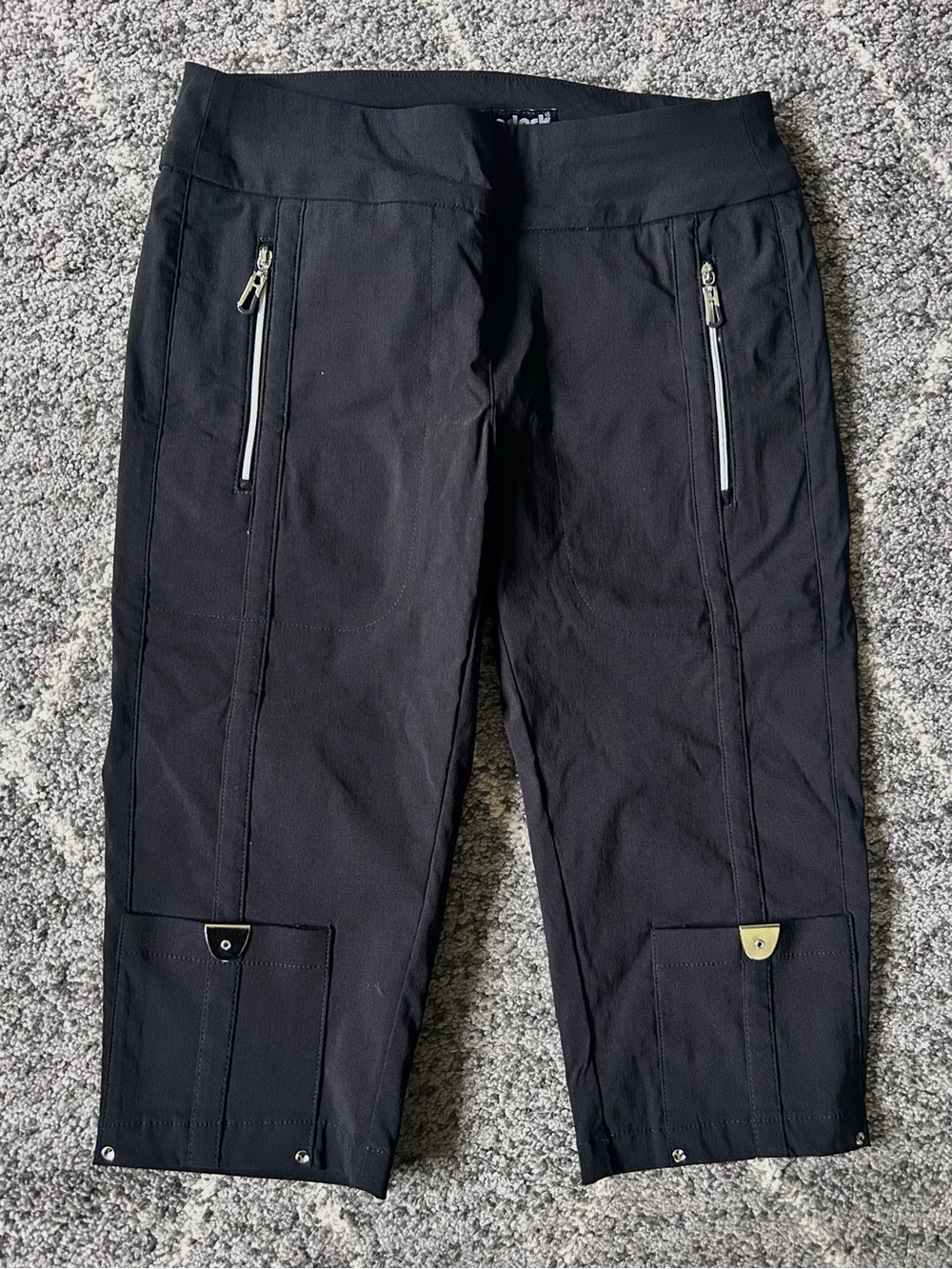jamie sadock Black Performance Capris with Zipper Pockets